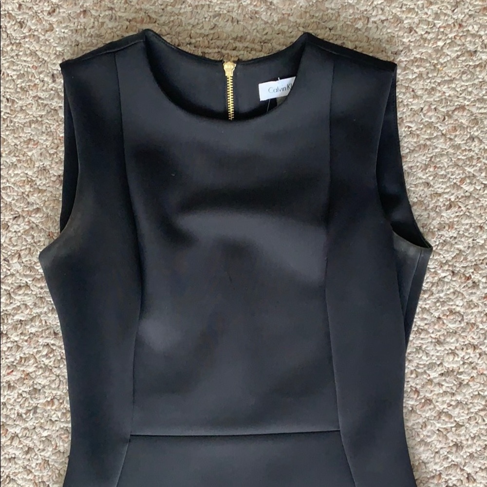 Calvin Klein Black Dress with gold zipper, Size 2 - Picture 2 of 4
